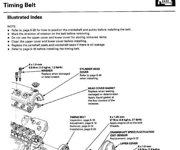 Replacing the Engine Water Pump and Tensioner Pulley (Honda Civic D15B).