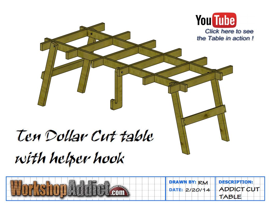 Addict Cut Table With Helper Hook.