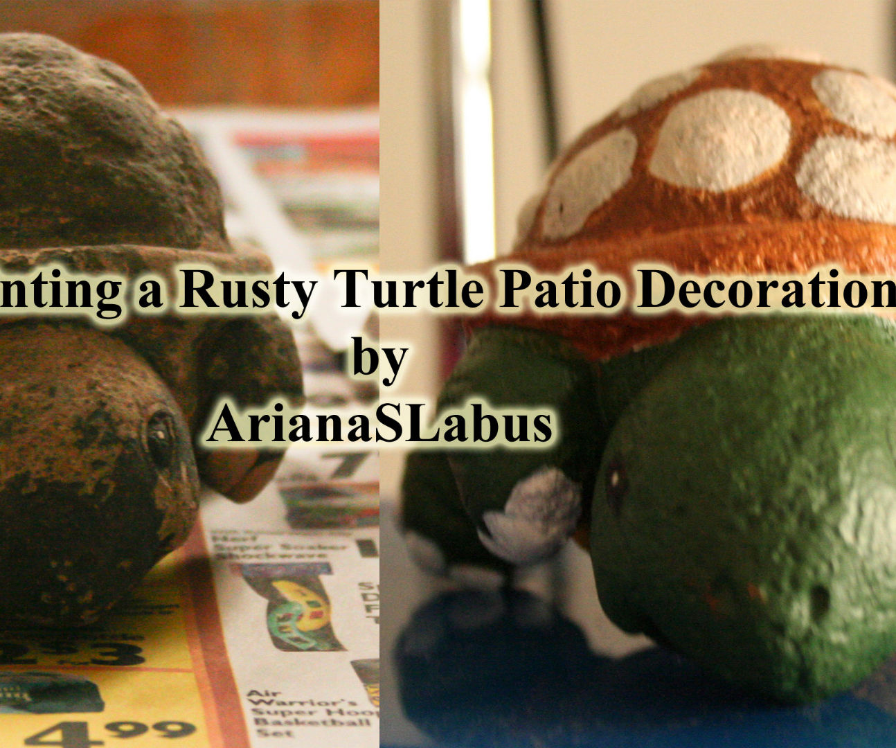 Repainting a Rusty Turtle Patio Decoration