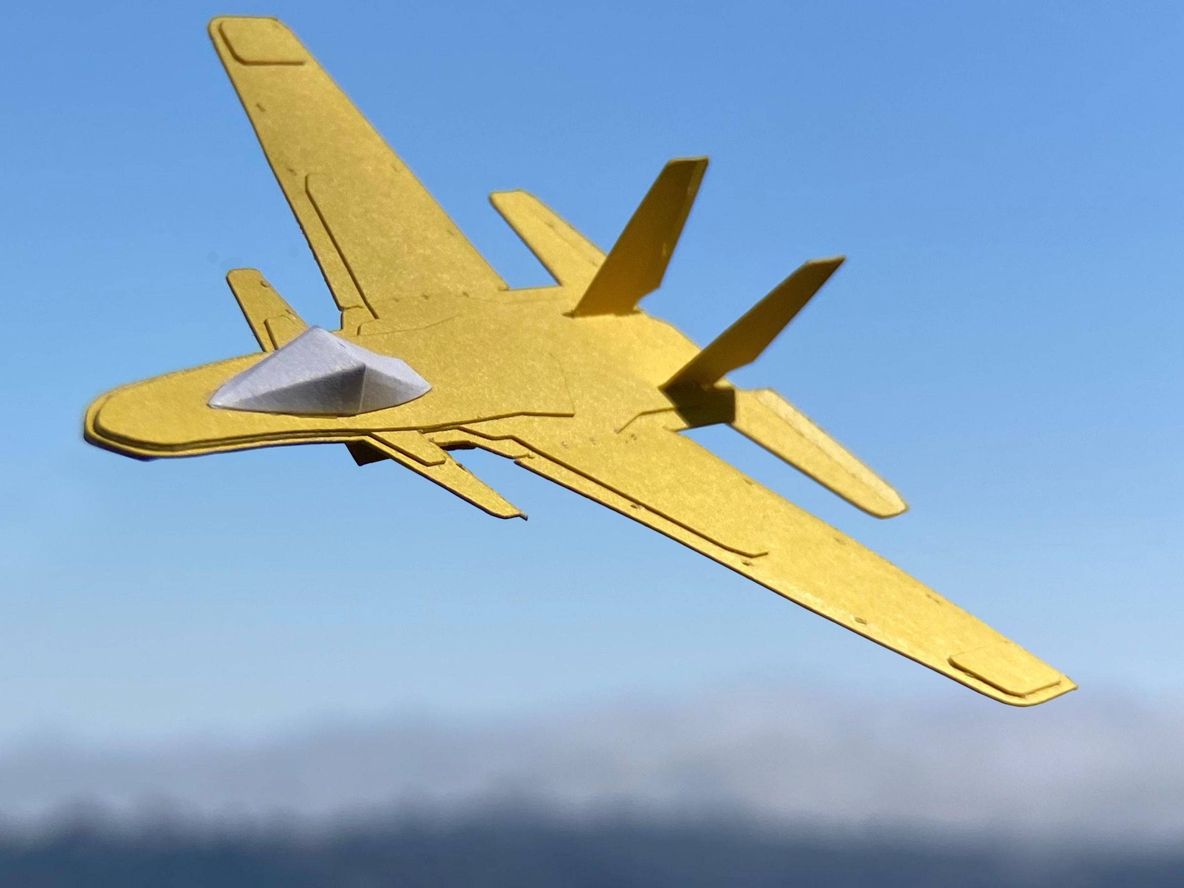 Yellow Card Stock Jet Glider W/ Canards 6 Steps (with Pictures