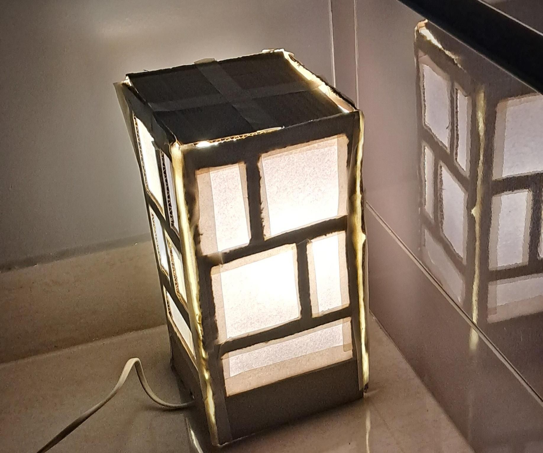 DIY Table Lamp From Cardboard