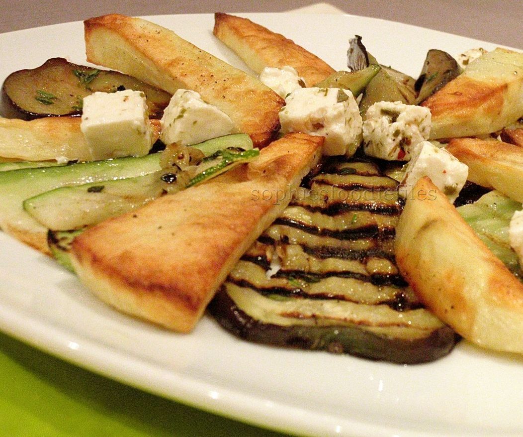 Vegetarian Grilled Marinated Courgettes & Aubergine Dinner!