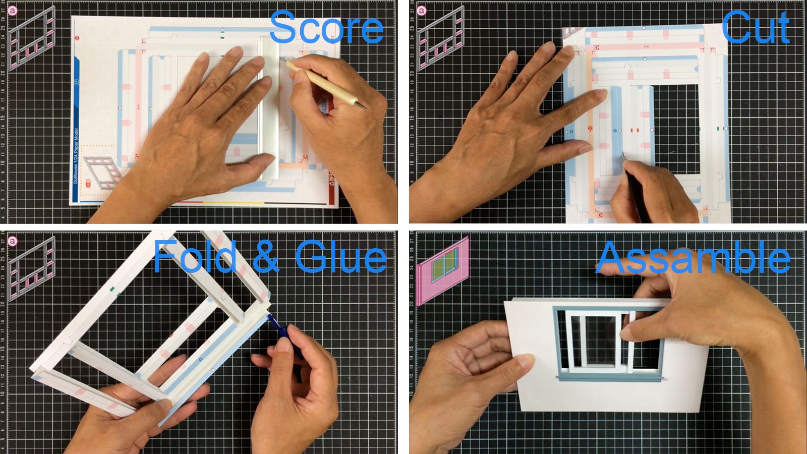 How to Build a Dollhouse Paper Model? #papercraft #diy : 4 Steps ...