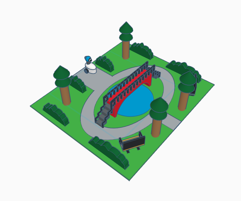 Vacuum Dual-Camera Social-Distancing Robot in a Park 