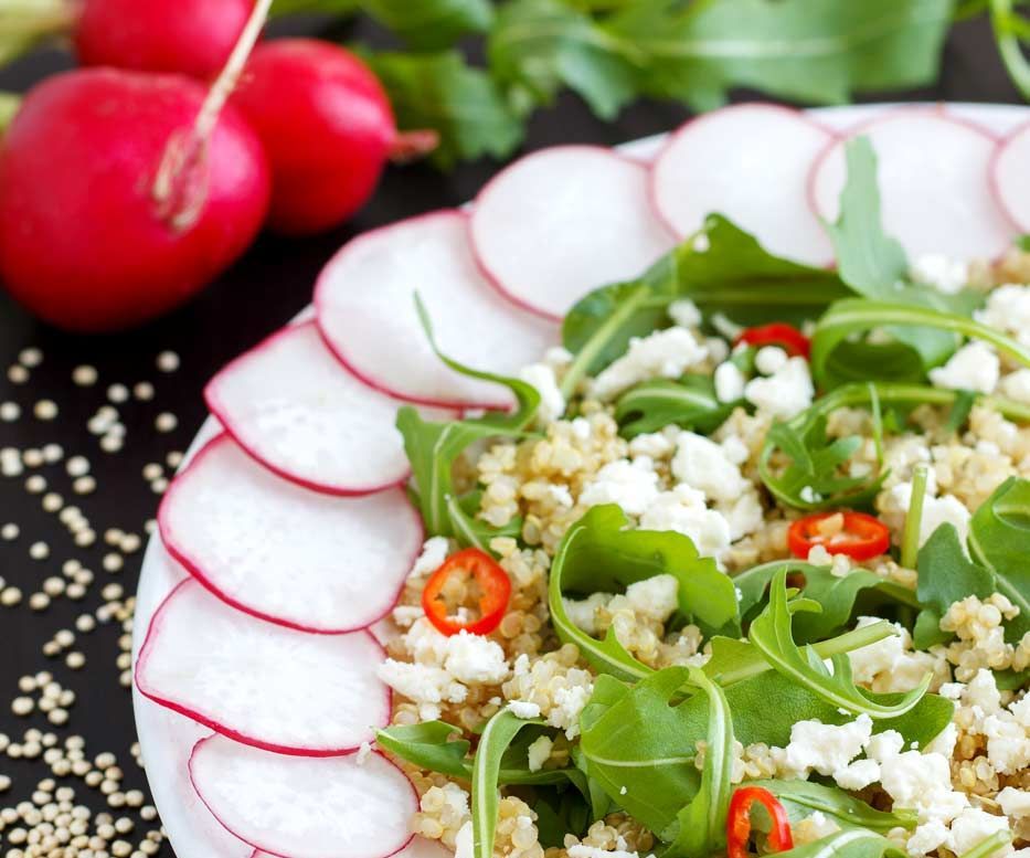 Quinoa Salad With Feta Cheese & Rucola