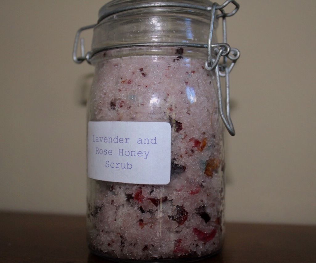 Lavender and Rose Honey Scrub