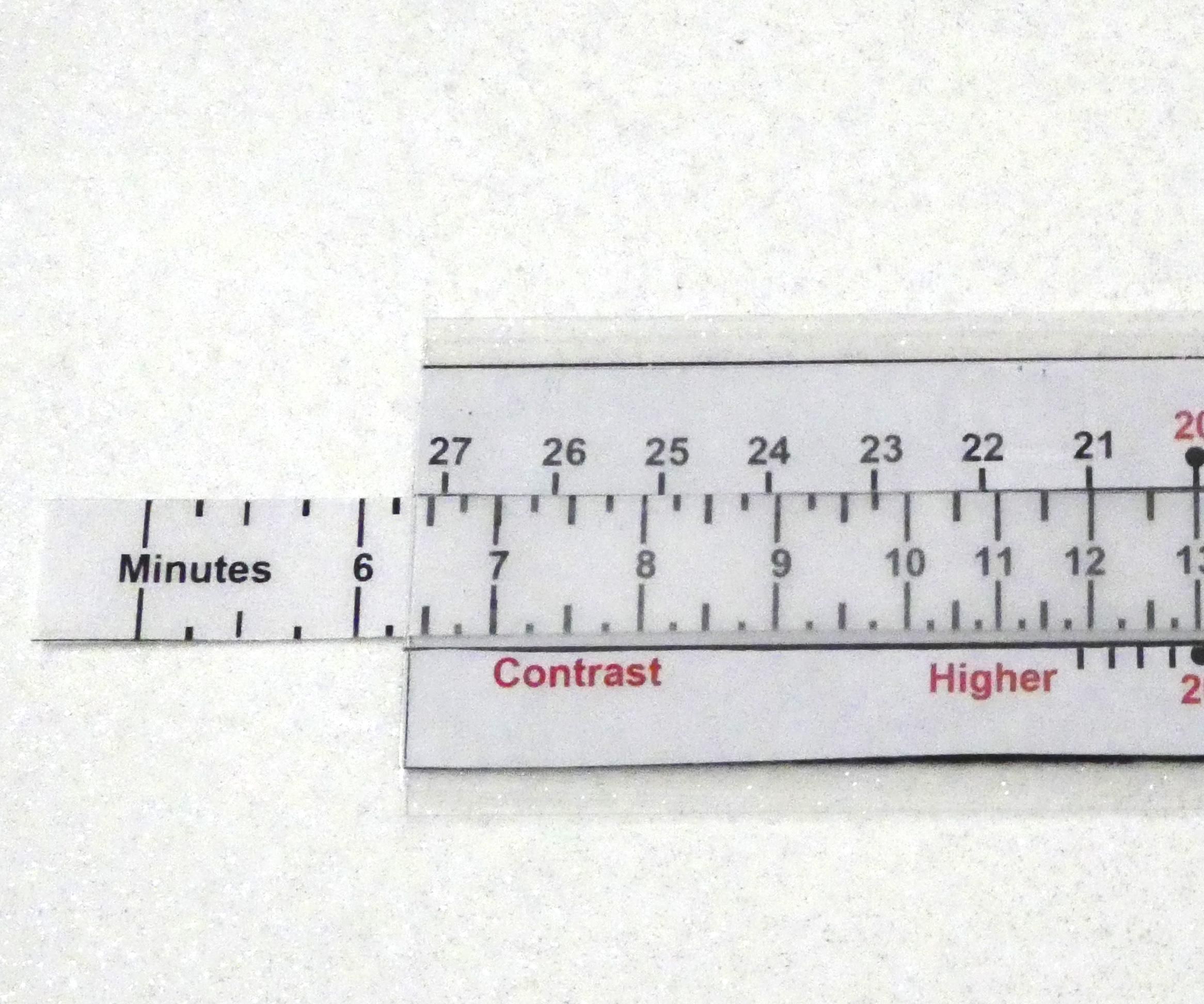 Film Developing Temperature Compensating Slide Rule
