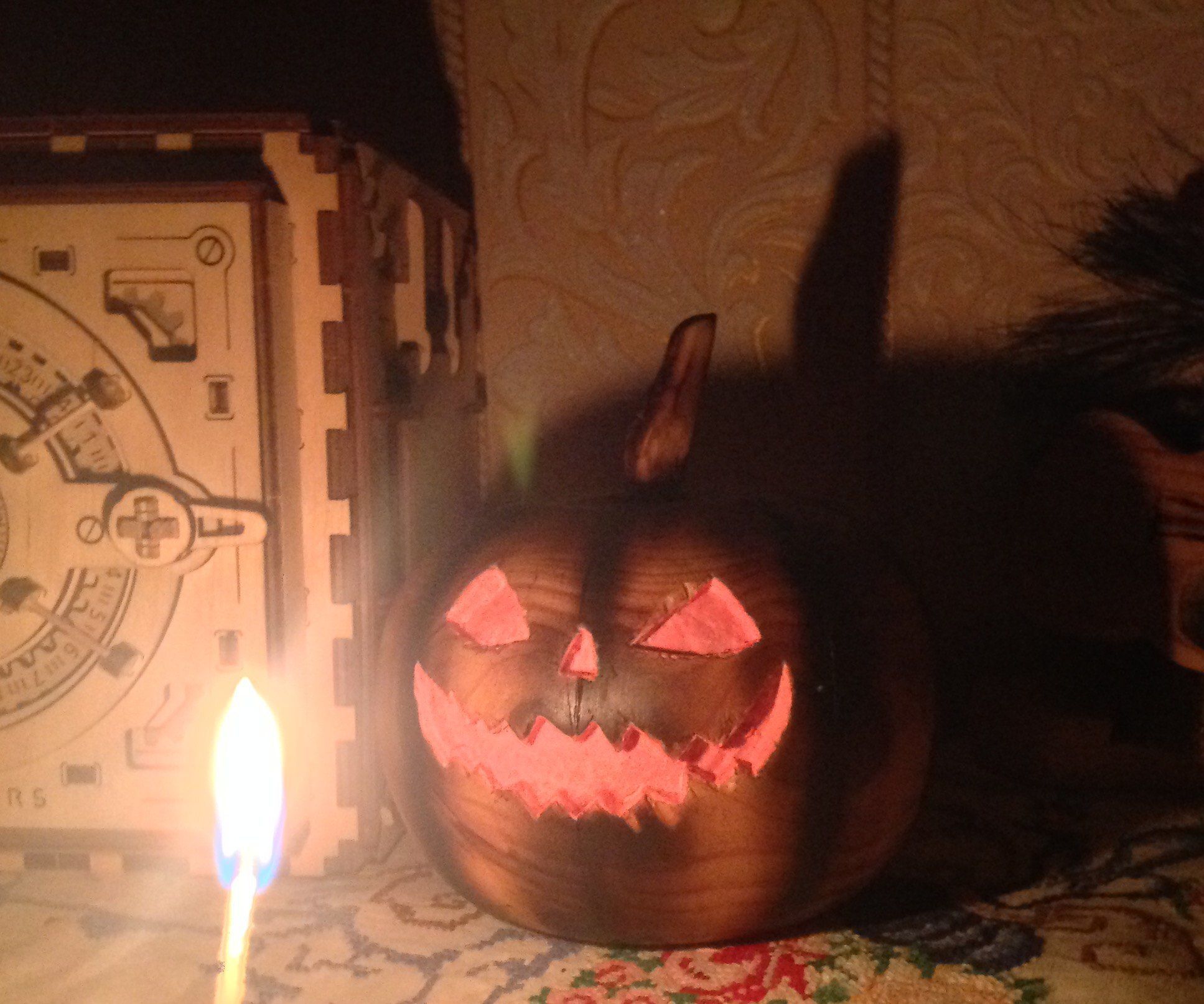  Halloween Pumpkin Made of Wood