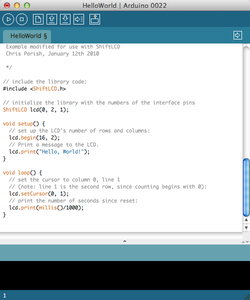 Programming the ATTiny With the ShiftLCD Library Code