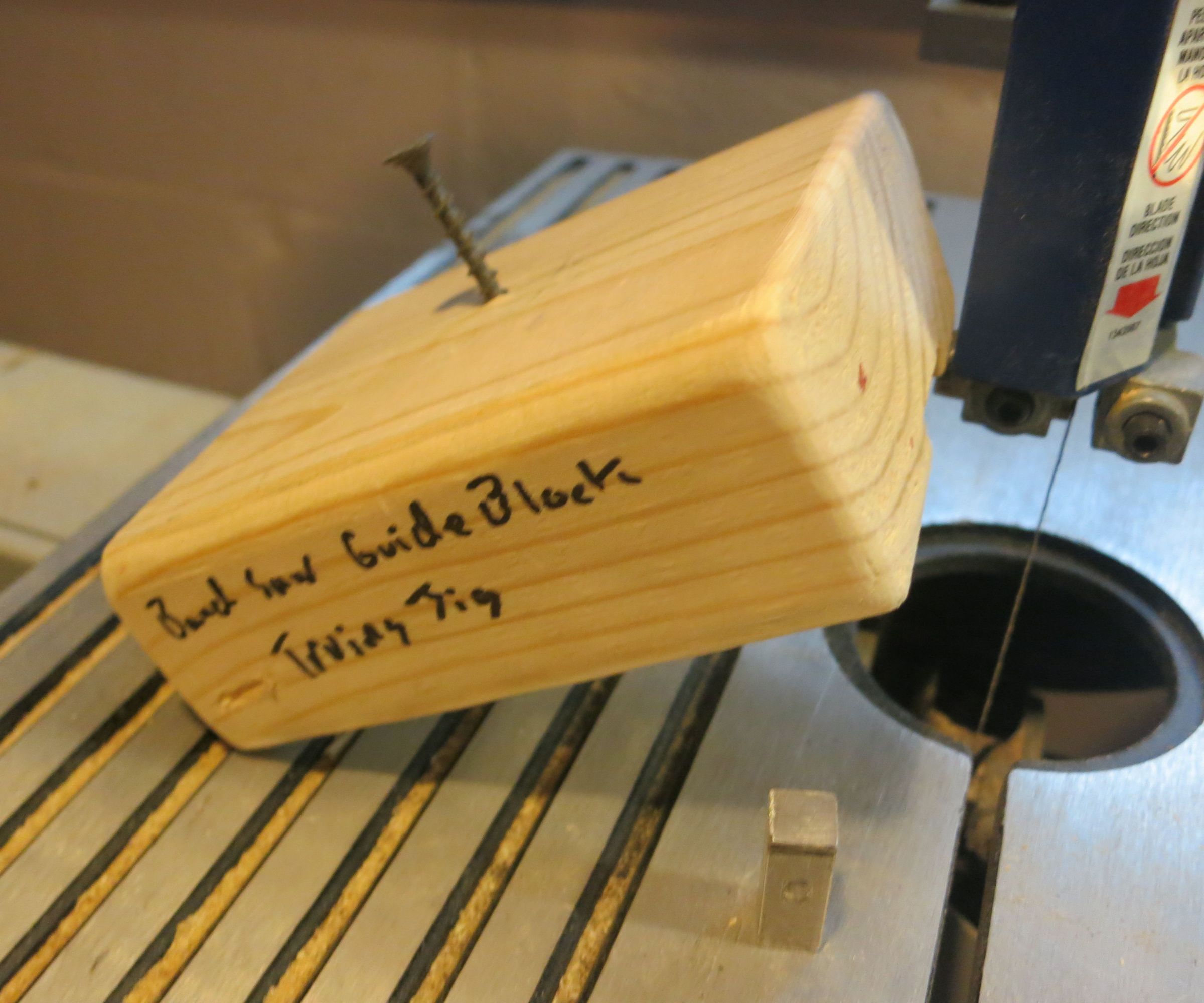 Guide Block Truing Jig (Bandsaw)