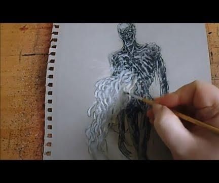 Drawing Infested Dark Souls Corpse From the Dark Souls 3 Game
