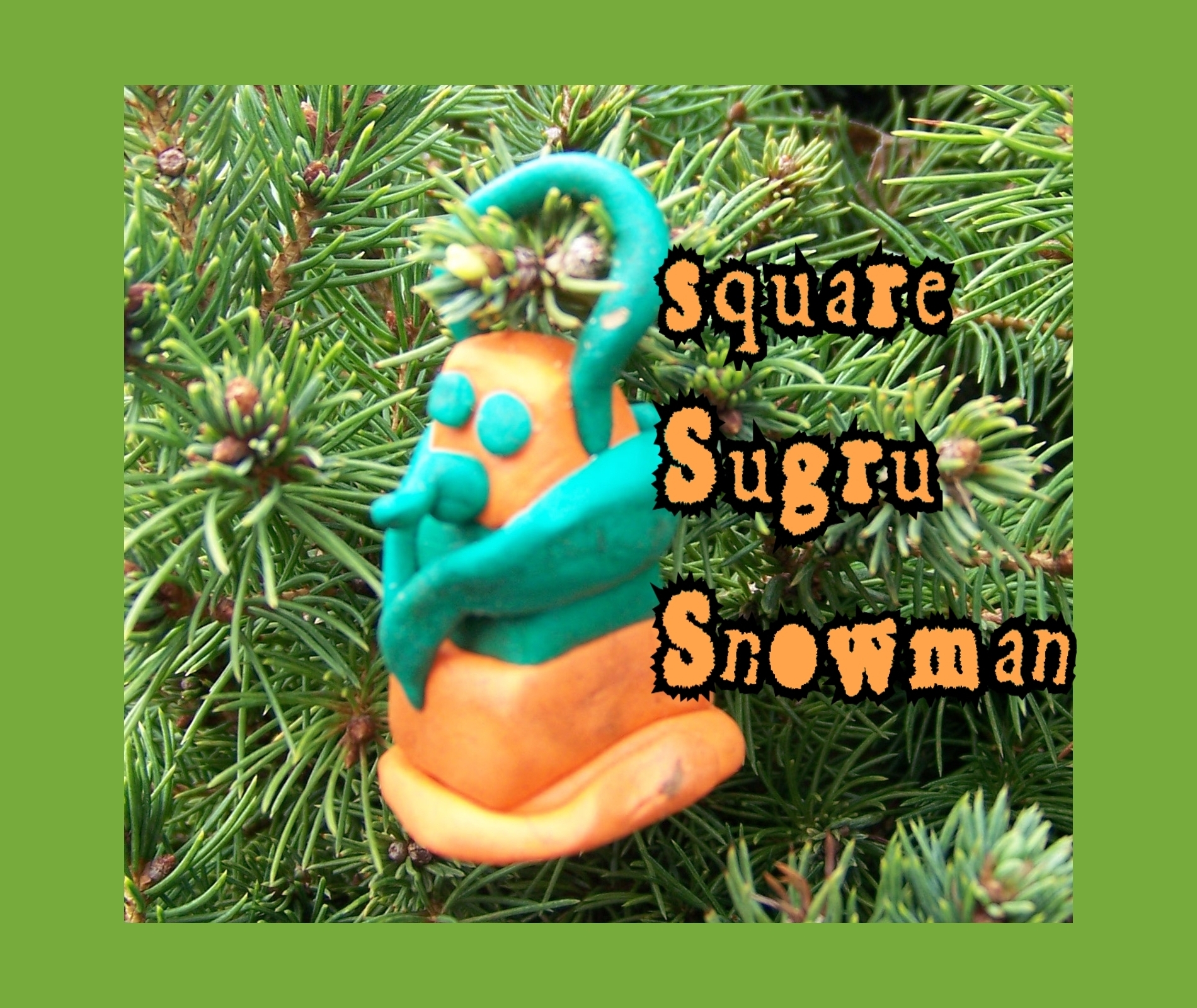 Square Sugru Snowman Christmas Ornament