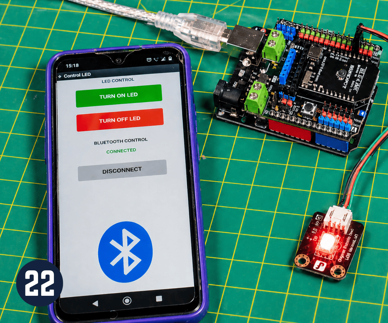 How to Use the Bluno Bee Bluetooth Module With Arduino - Lesson #22