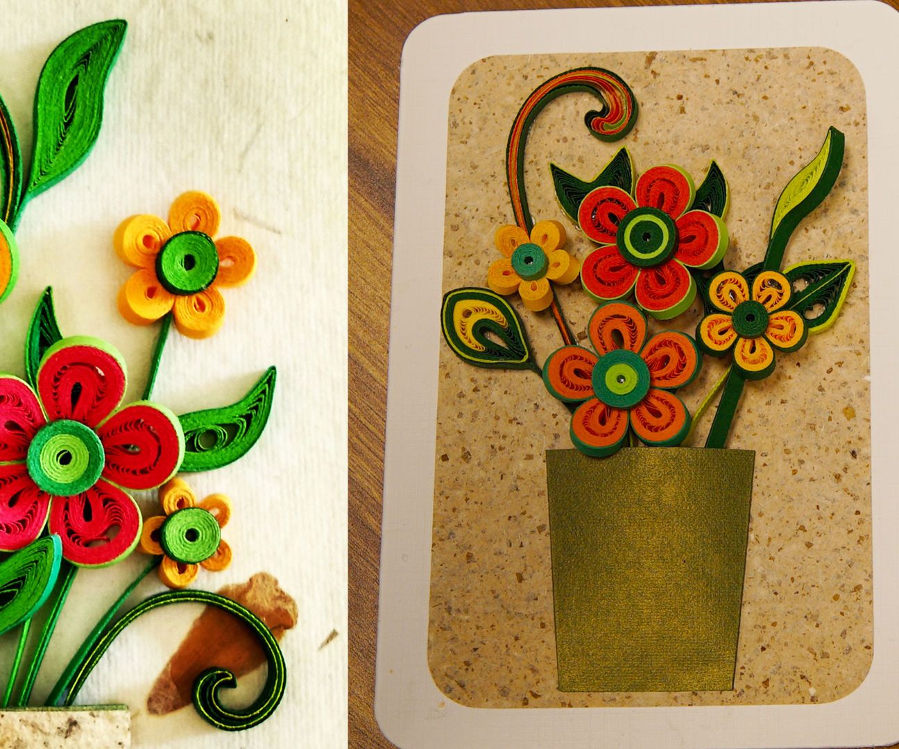 How to Make a 3D Flower Greeting Card | Quilling Artwork 