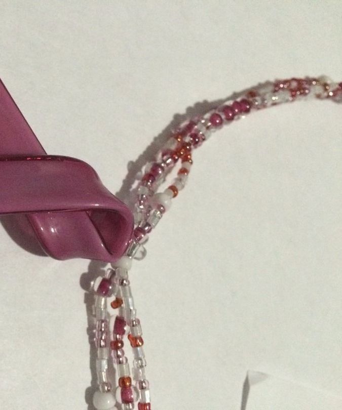 Three Wire Necklace (Breast Cancer Ribbon)