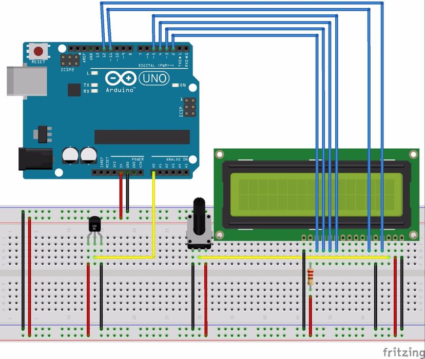 Arduino Uno: Temperature Sensor With Display - Instructables