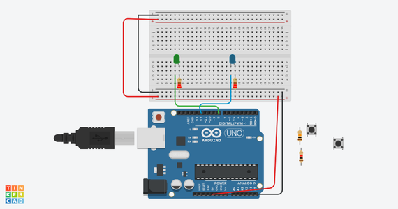 Add the LEDs, and Resistors 