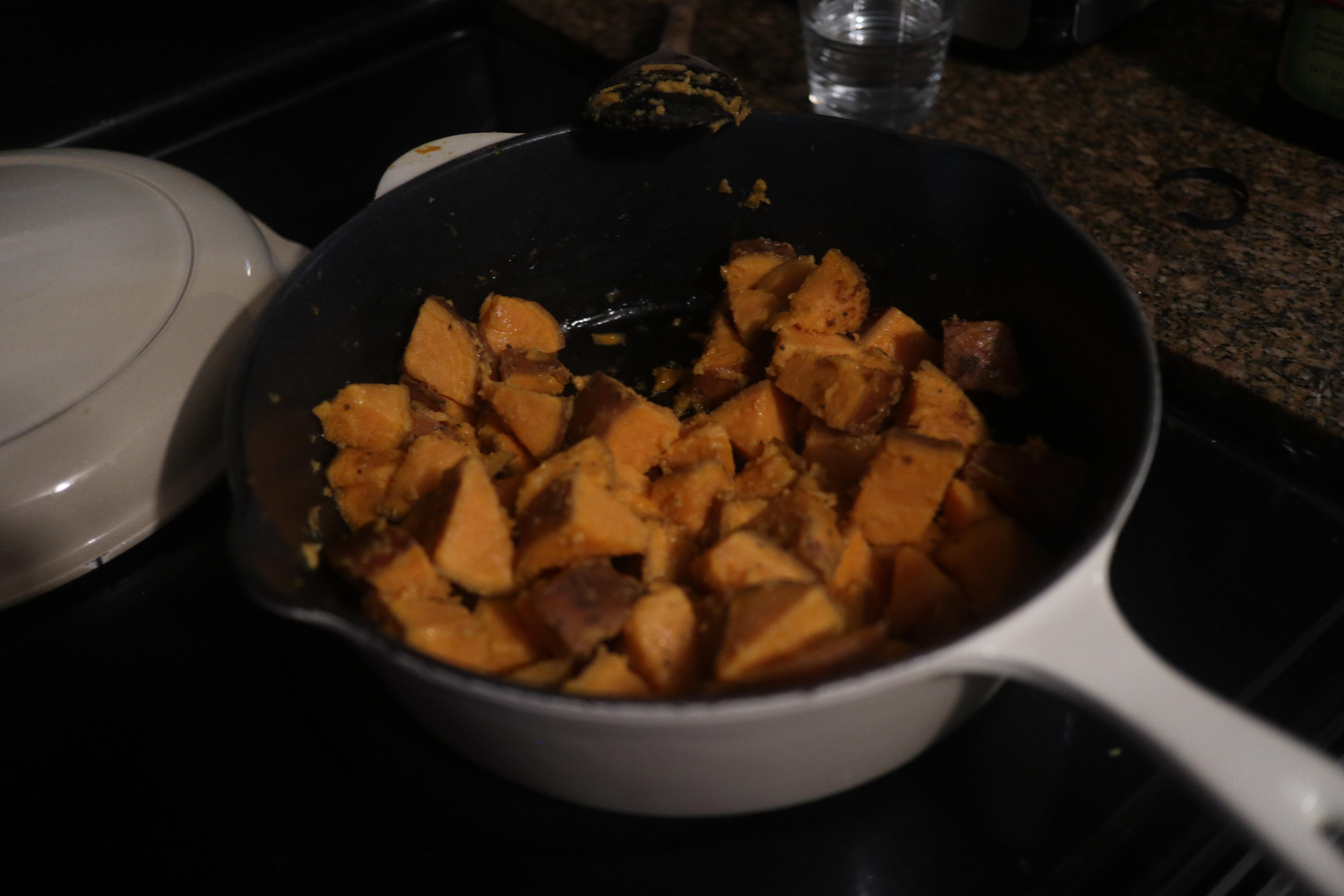 Steamysaute Sweet Potatoes With Sesame Seeds and Cilantro Lime Herb