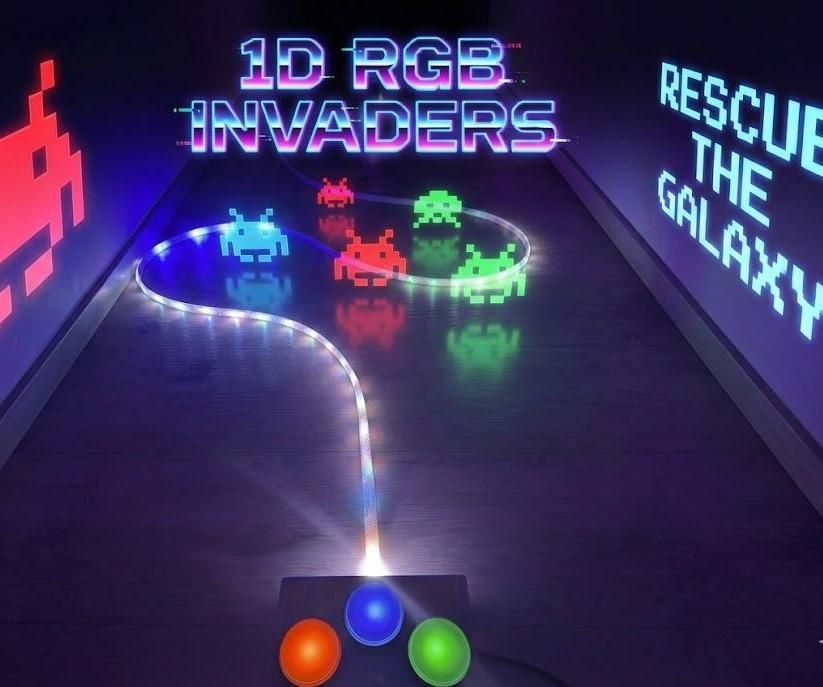 👾👾👾 Ultimate 1D RGB Invaders (ESP32-Edition) 👾👾👾 [Arcade Action]
