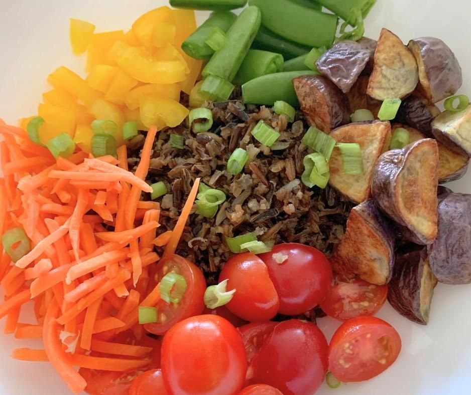 Healthy Rainbow Veggie Wild Rice Bowls