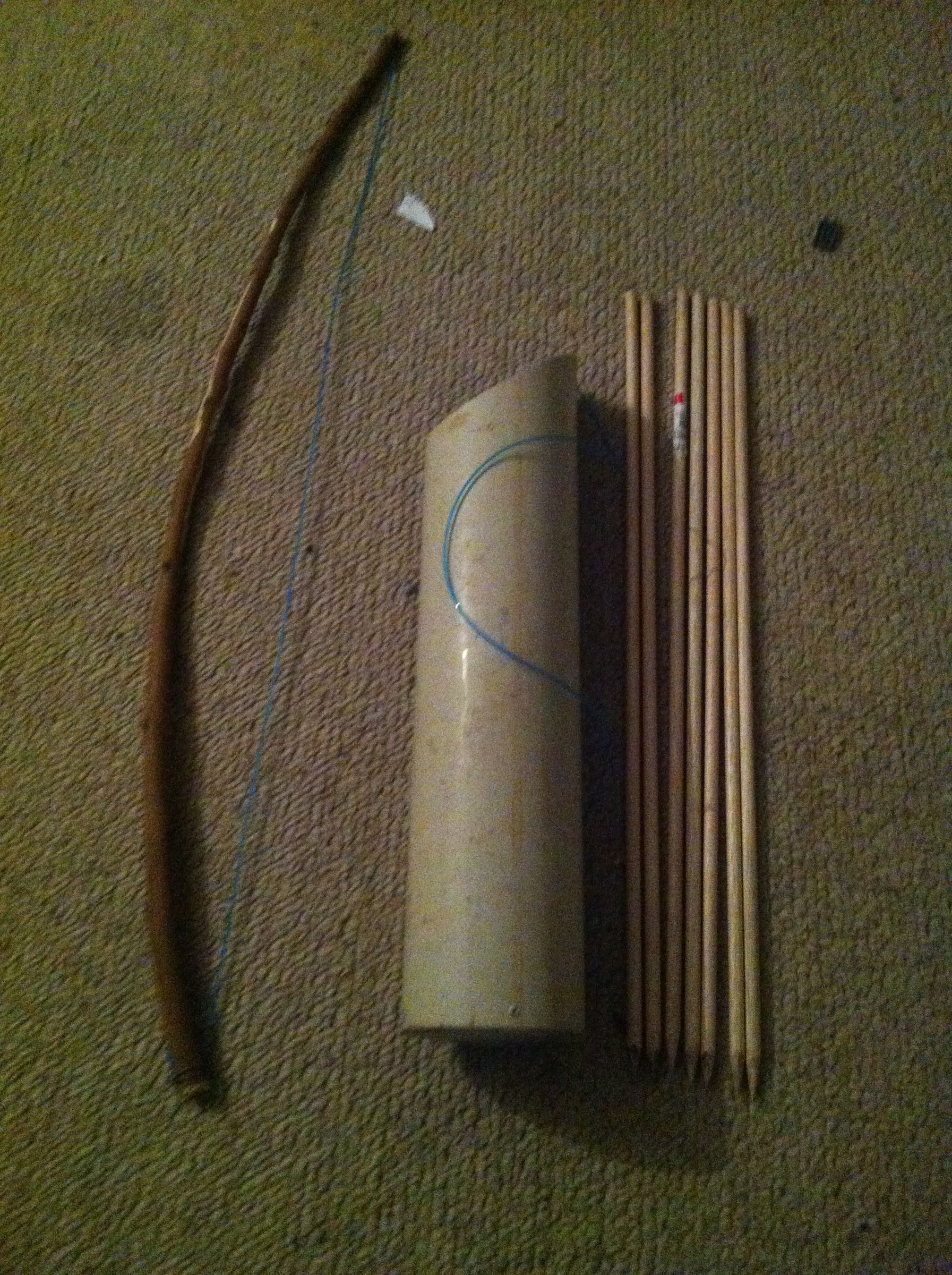 Easy Longbow With Quiver and Arrows