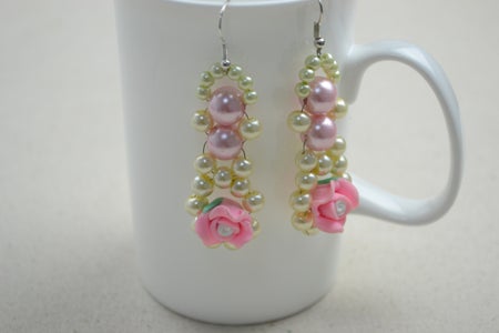 DIY Beaded Earrings- Pearl and Rose Earring DIY