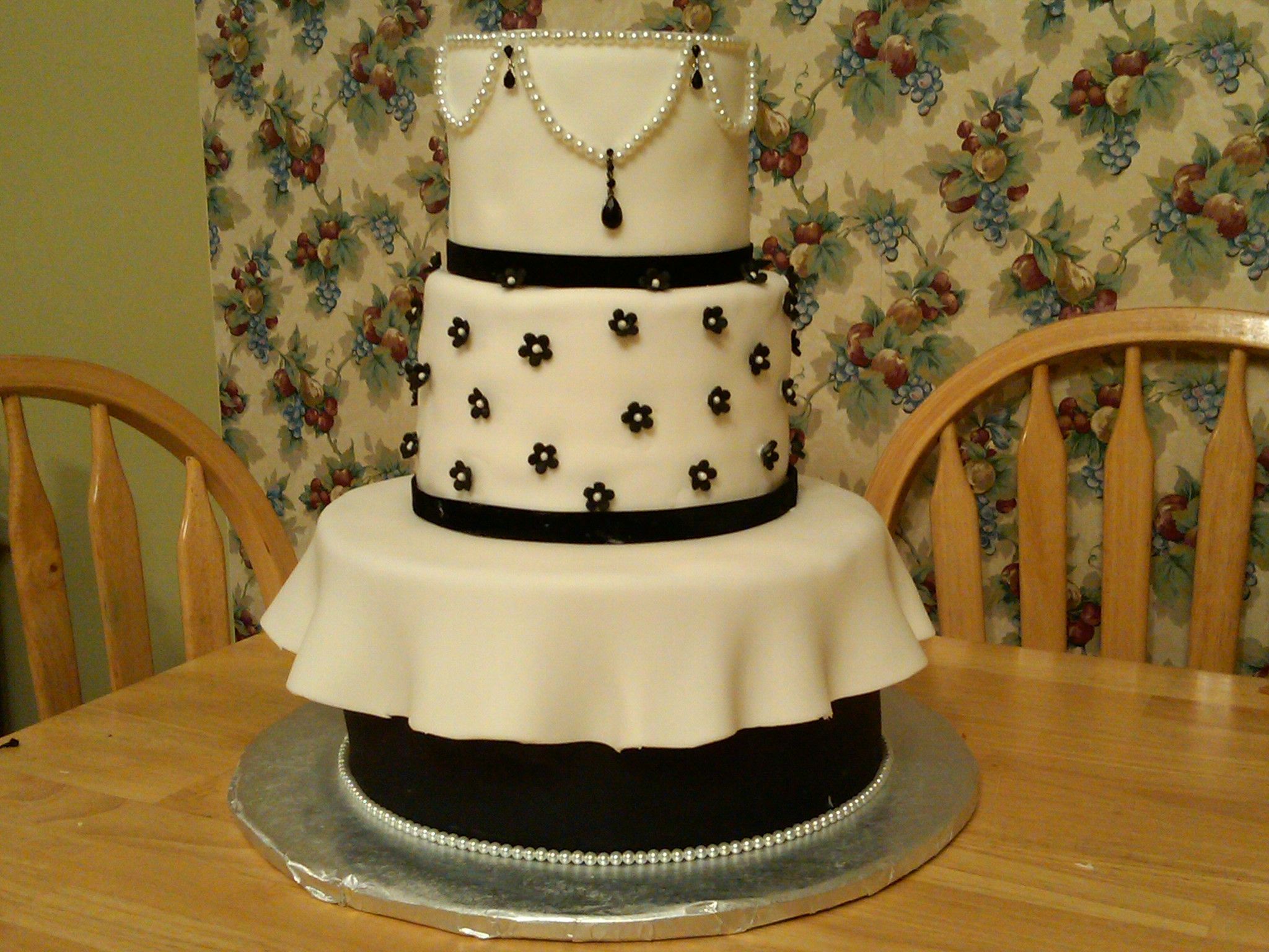 Elegant Black and White Cake