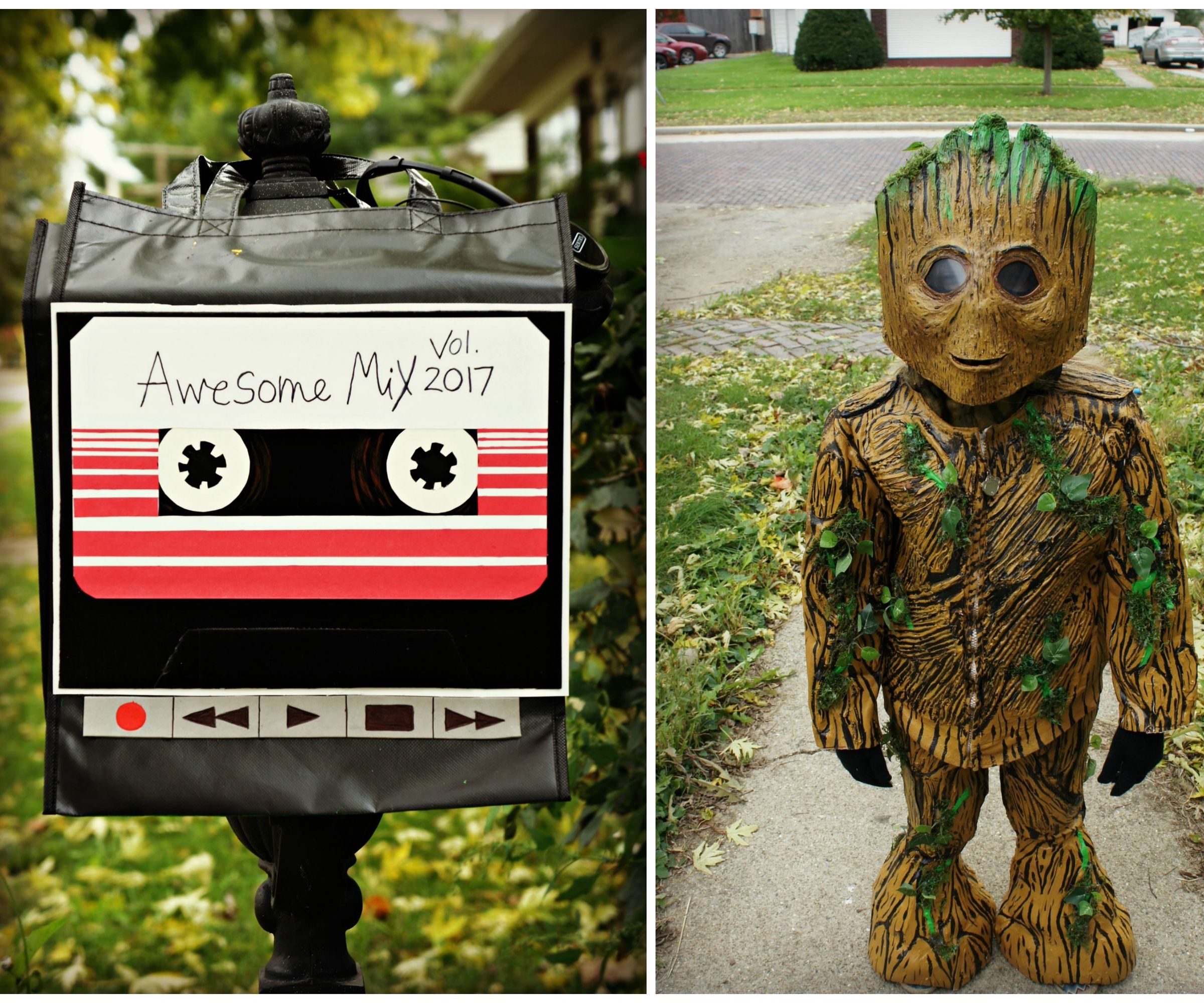 Groot Costume With Walkman/Awesome Mix Tape Trick or Treat Bag! (Guardians of the Galaxy)
