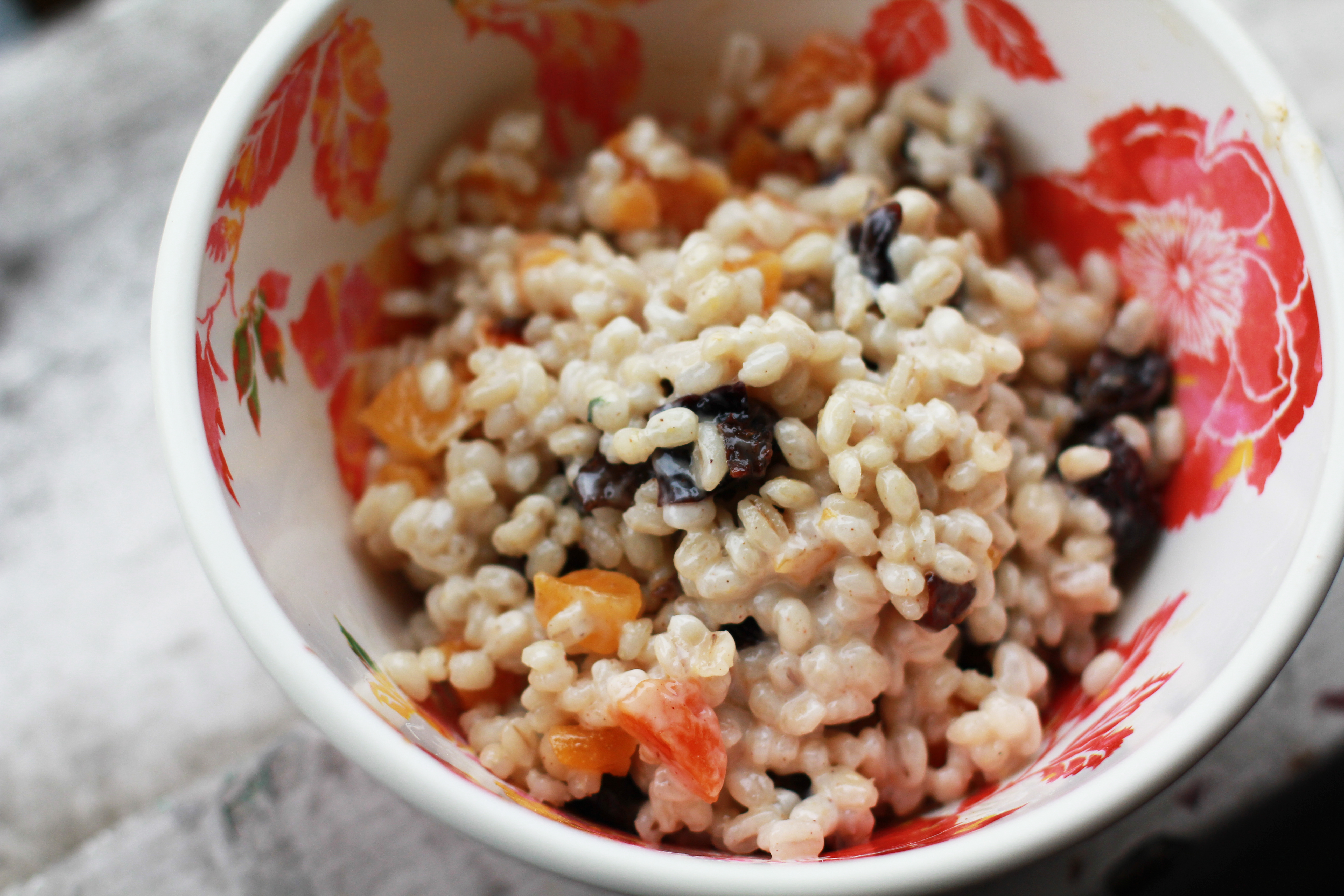 Barley Oatmeal With Apricots and Prunes