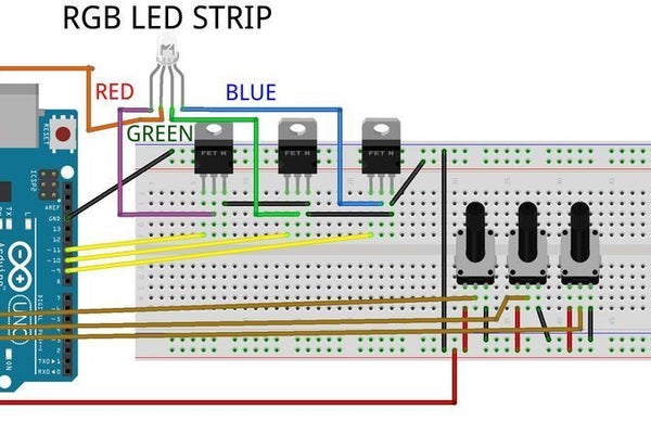 Driving RGB LED Strip Using Arduino | Trybotics