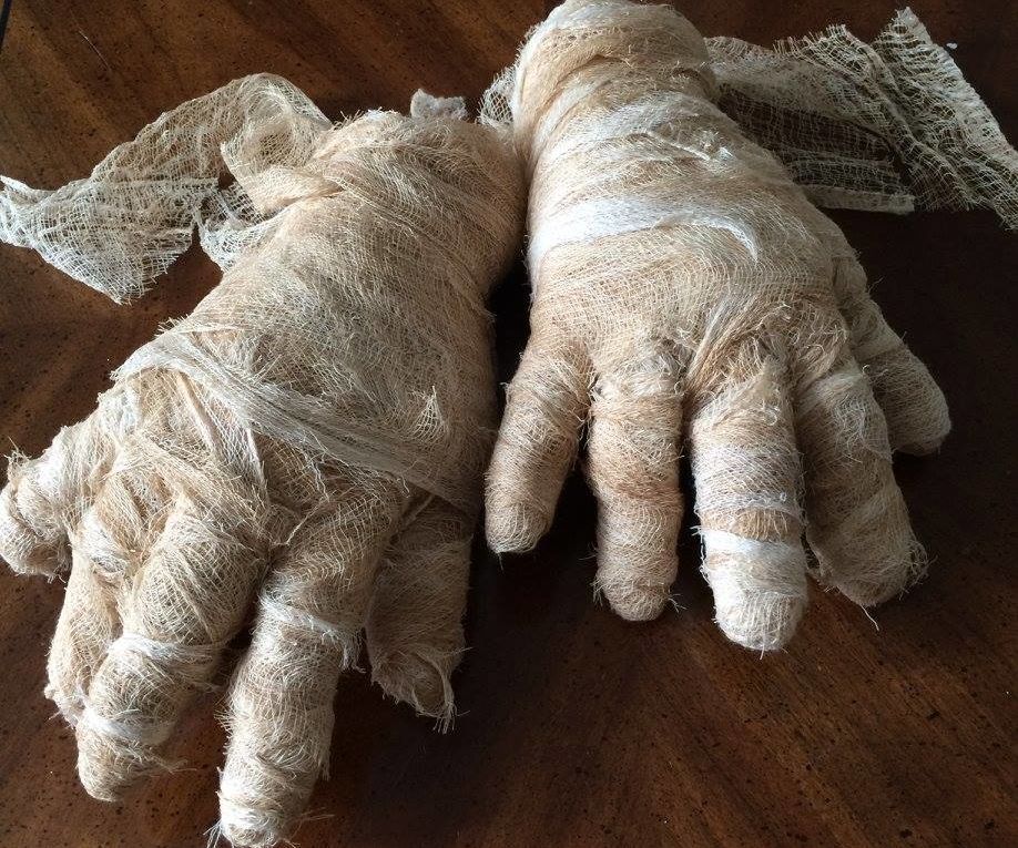 Dollar Store Mummy Hands