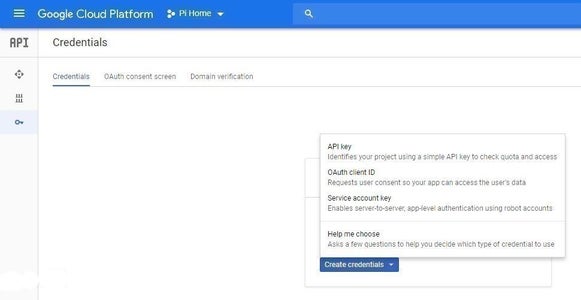 Enabling the Google Assistant Cloud Project.