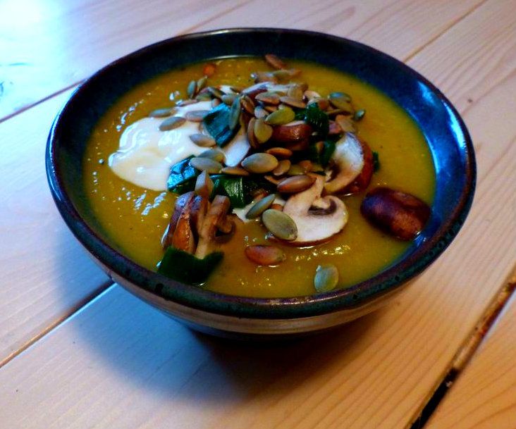 Butternut Squash Soup With All the Trimmings!