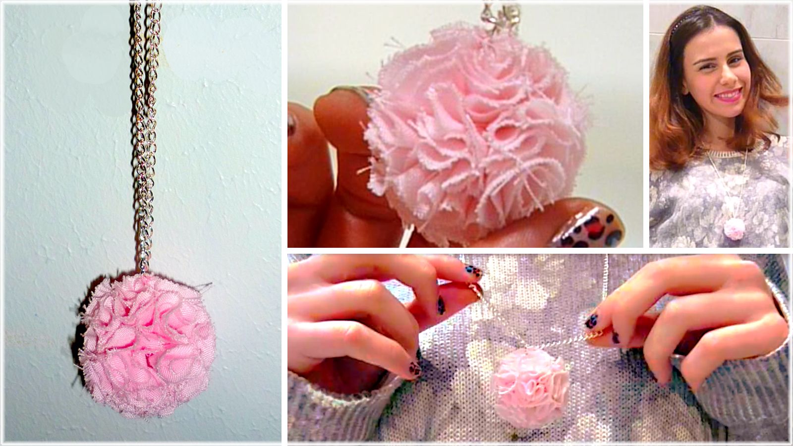 DIY Pom-pom Necklace!! Ideas for Valentine's Day