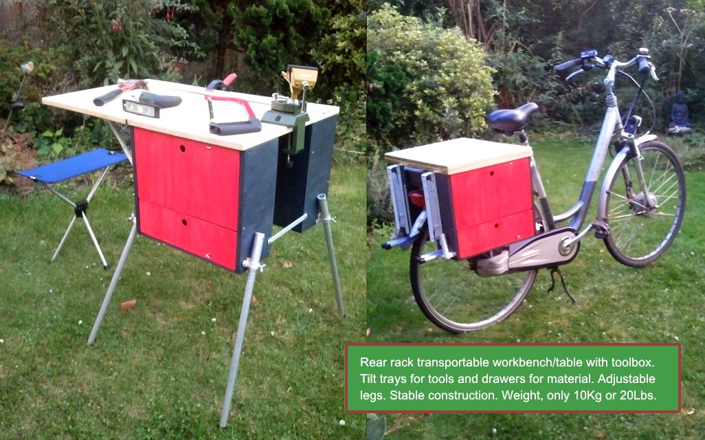 Portable Workbench for a Bicycle.