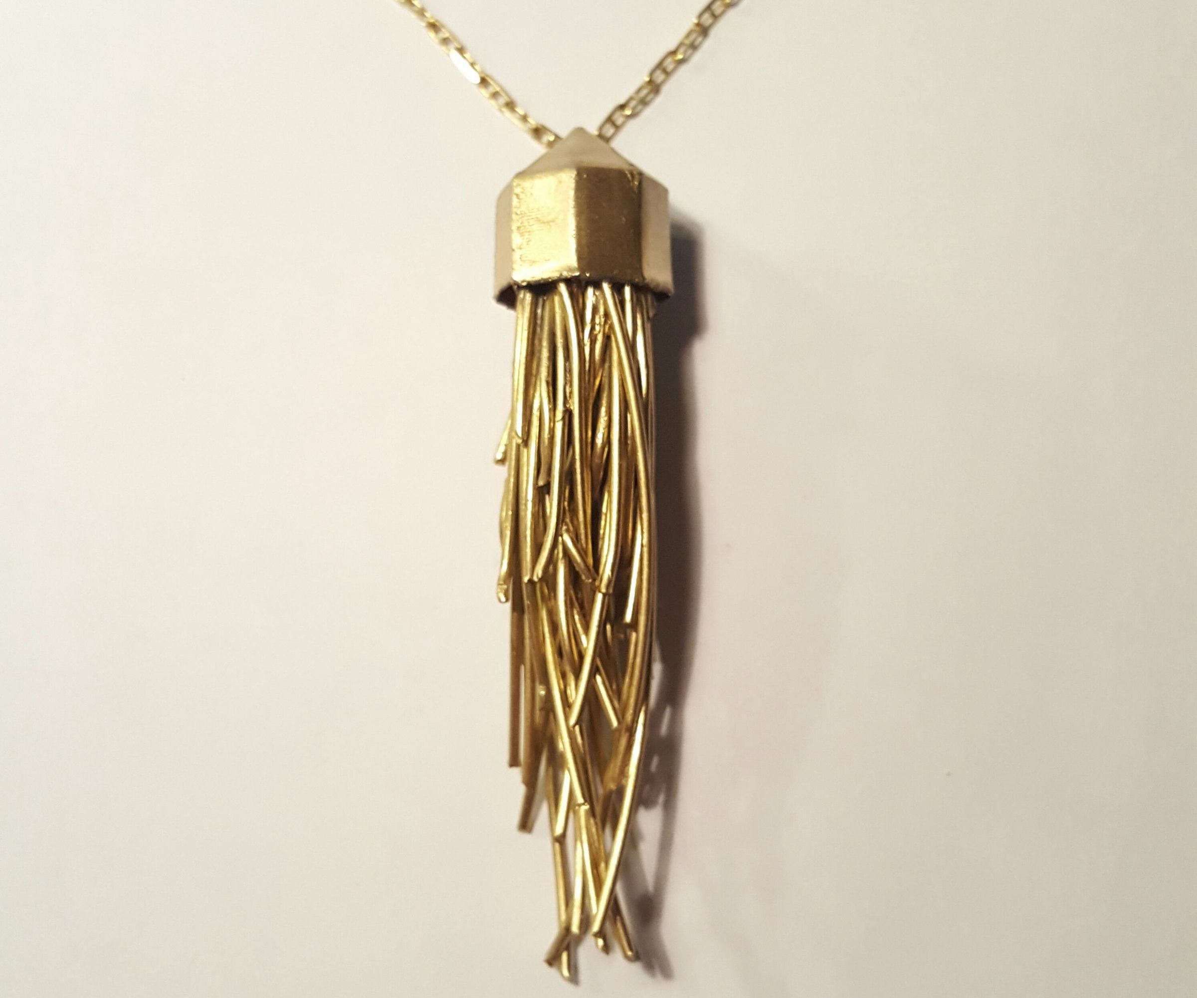 Brass Wire Crystal Pendant