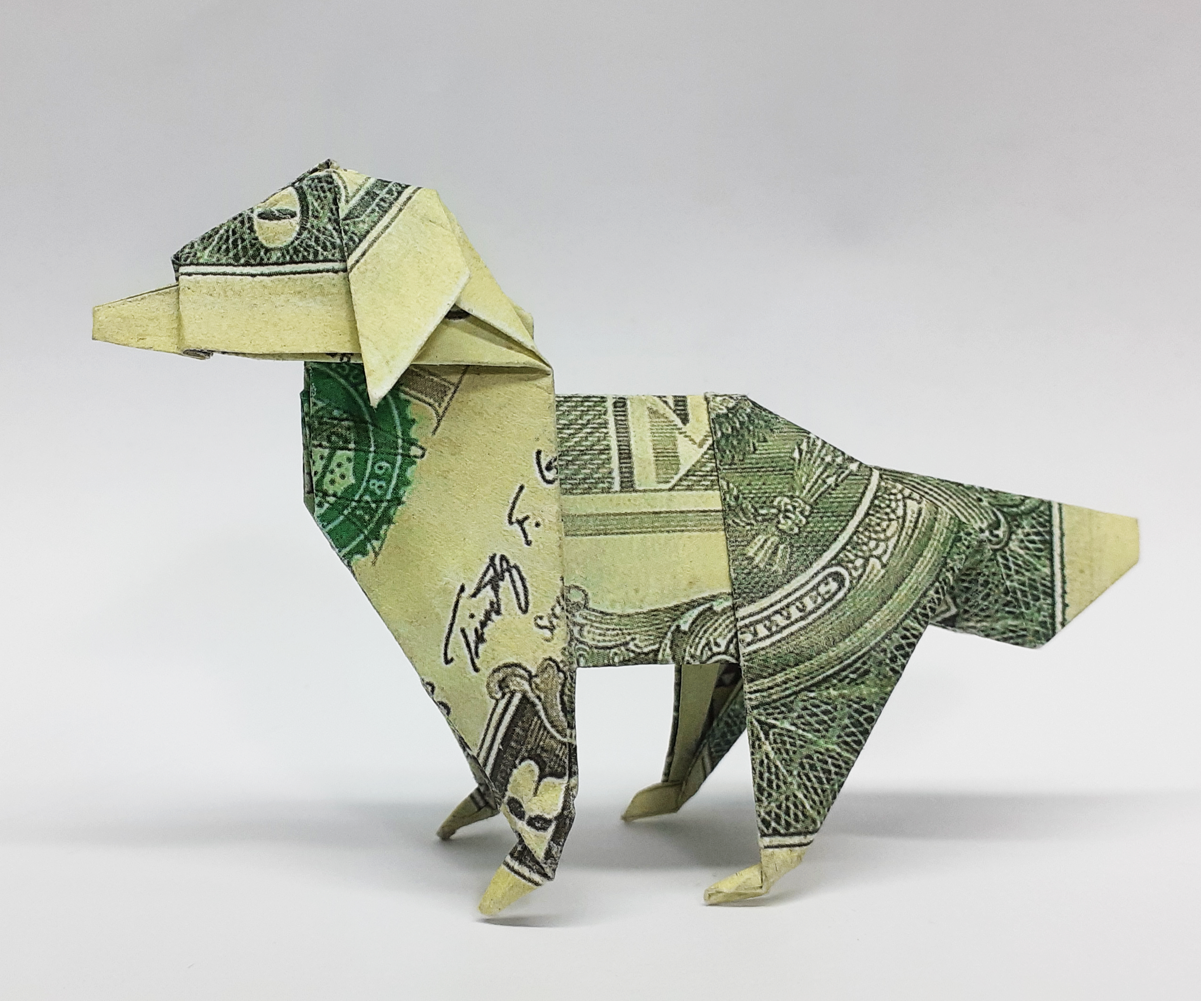 DOLLAR MONEY ORIGAMI DOG