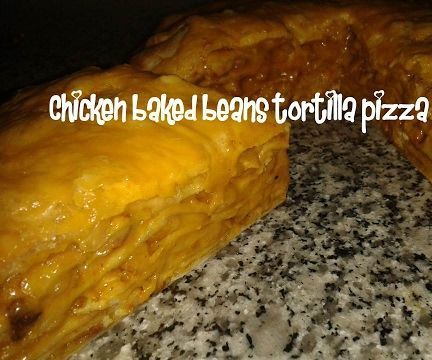 Chicken Baked Beans Tortilla Pizza Recipe