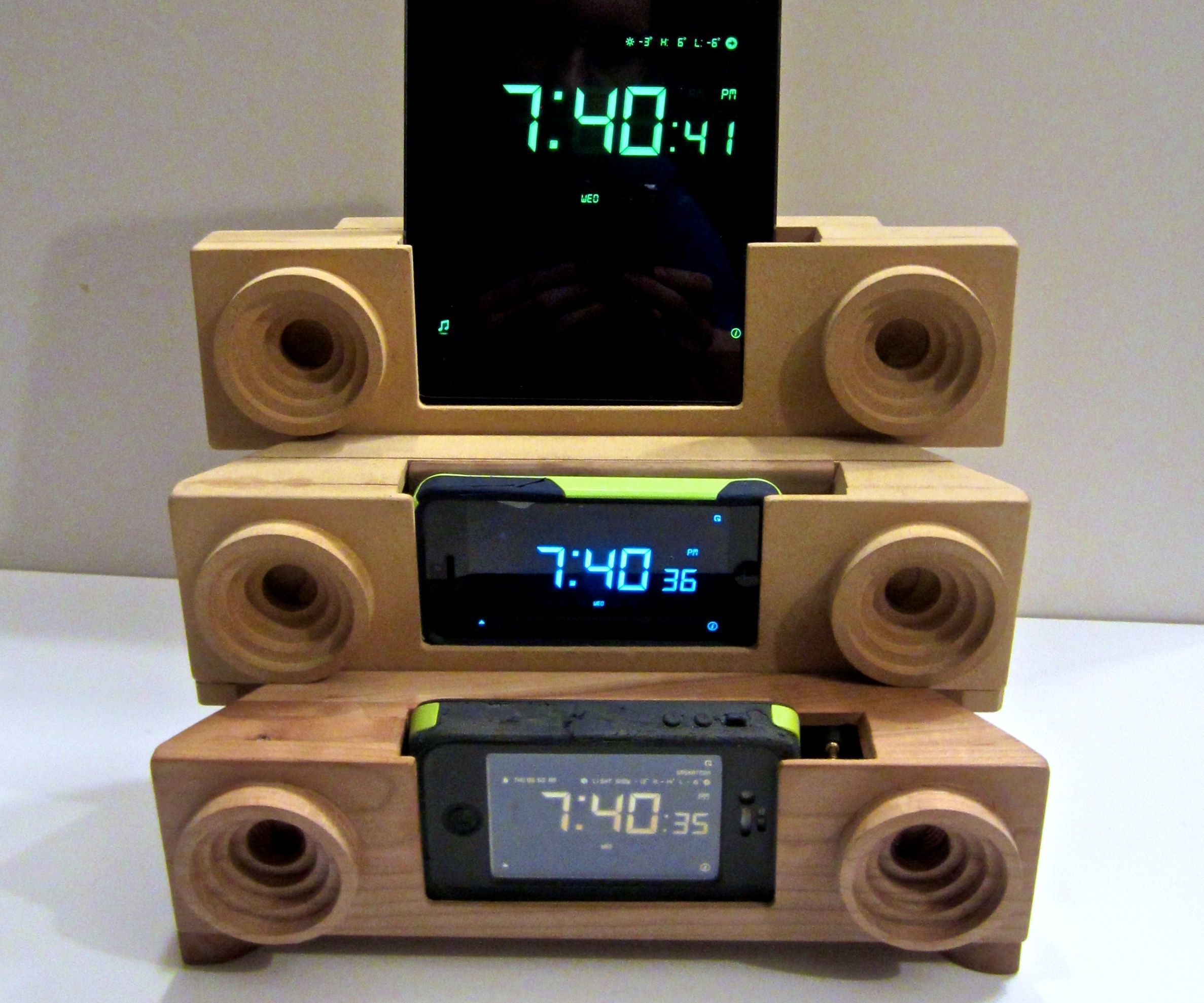 CNC Solid Wood Universal Alarm Clock Dock