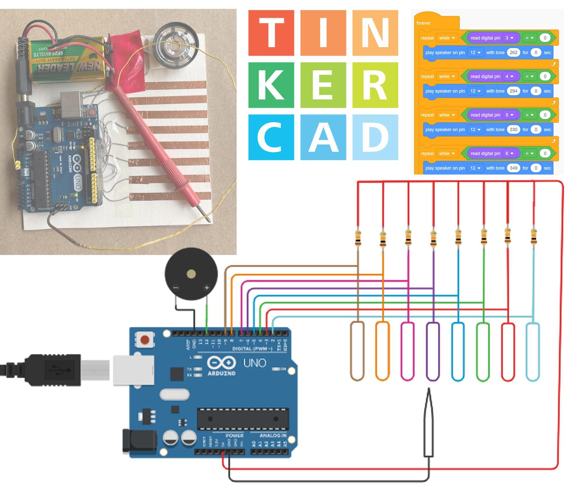 Kids Piano With Tinkercad & Block Code : 8 Steps (with Pictures ...