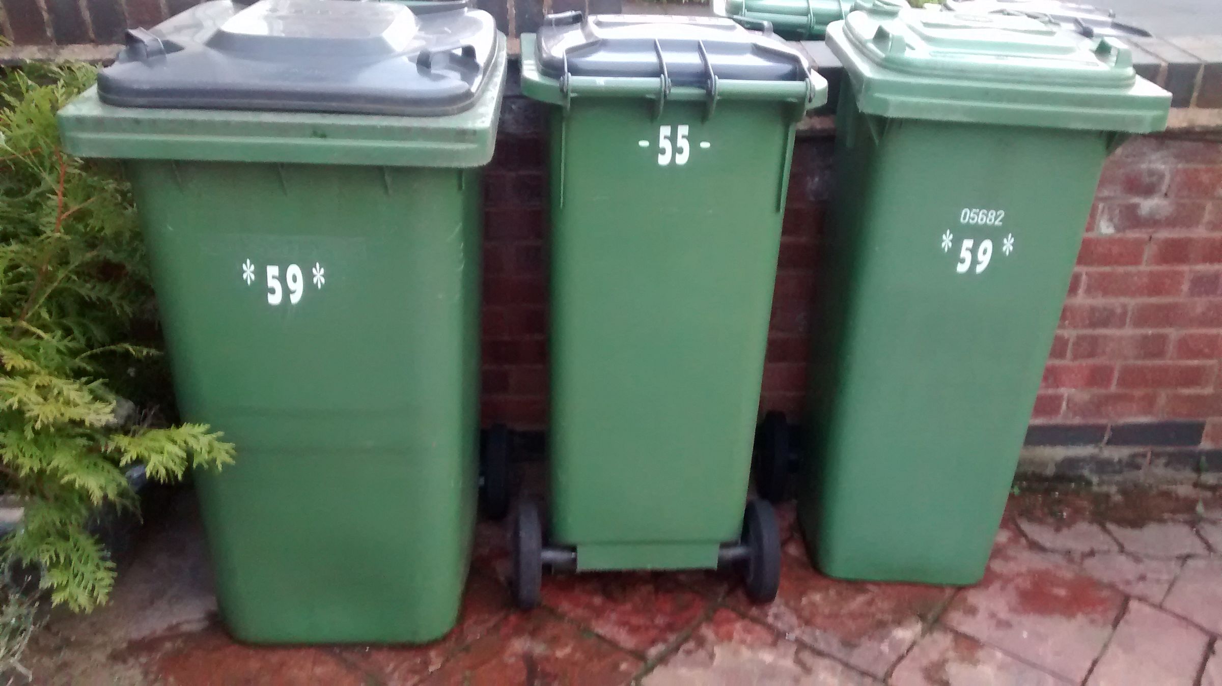 Wheelie Bin Numbers Created by a Silhouette Cutter.