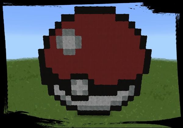 Minecraft_Pe Pixel_Art (pokeball)
