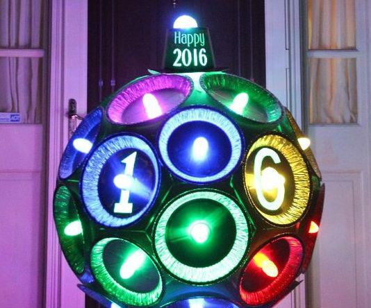 Happy 2016 Pie Tin Time Ball