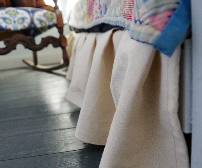 No-sew Bed Skirt With Canvas Drop Cloths!