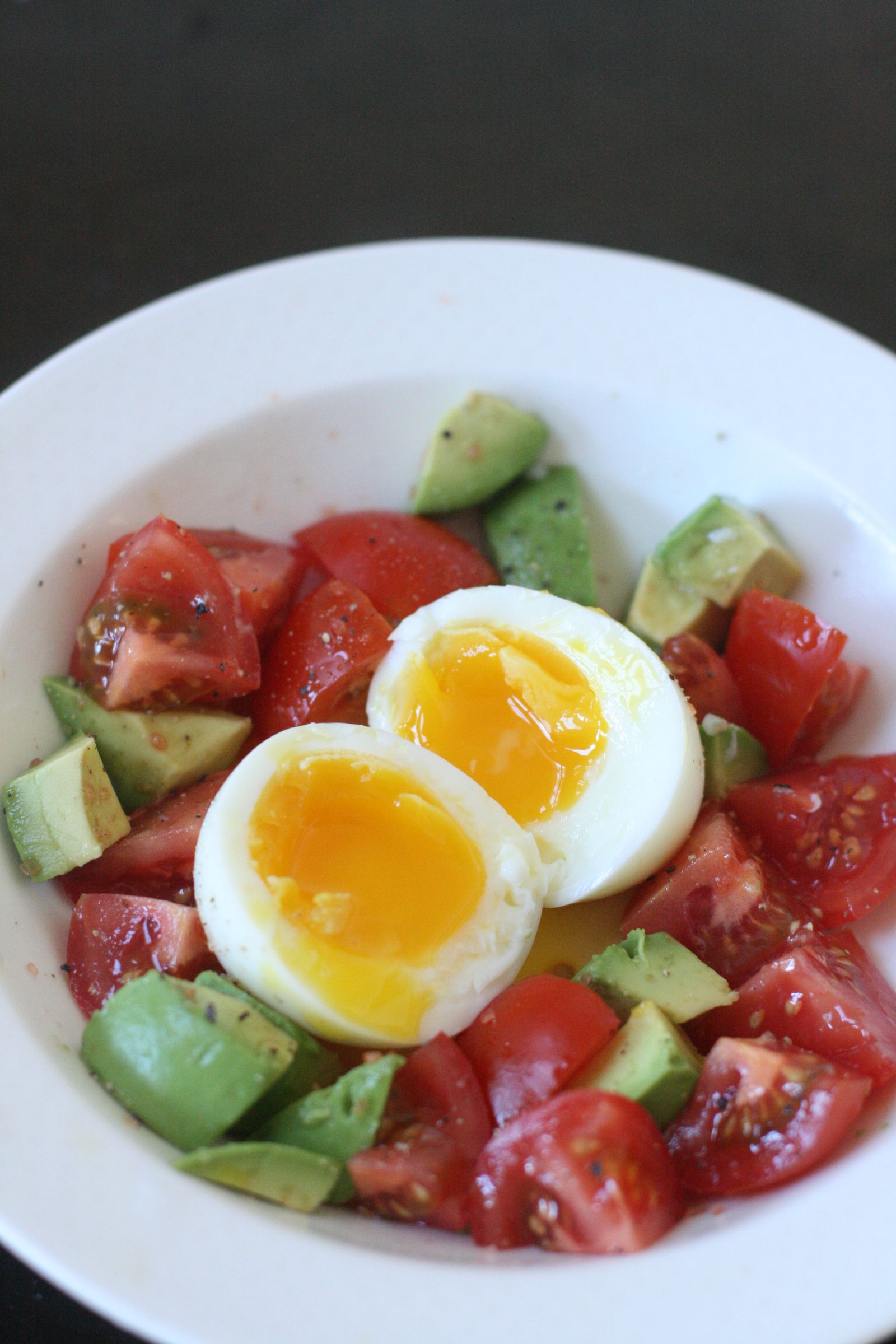 Soft Egg With Avocado and Tomatoes