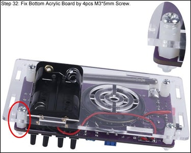 Fix Bottom Acrylic Board by 4pcs M3*5mm Screw
