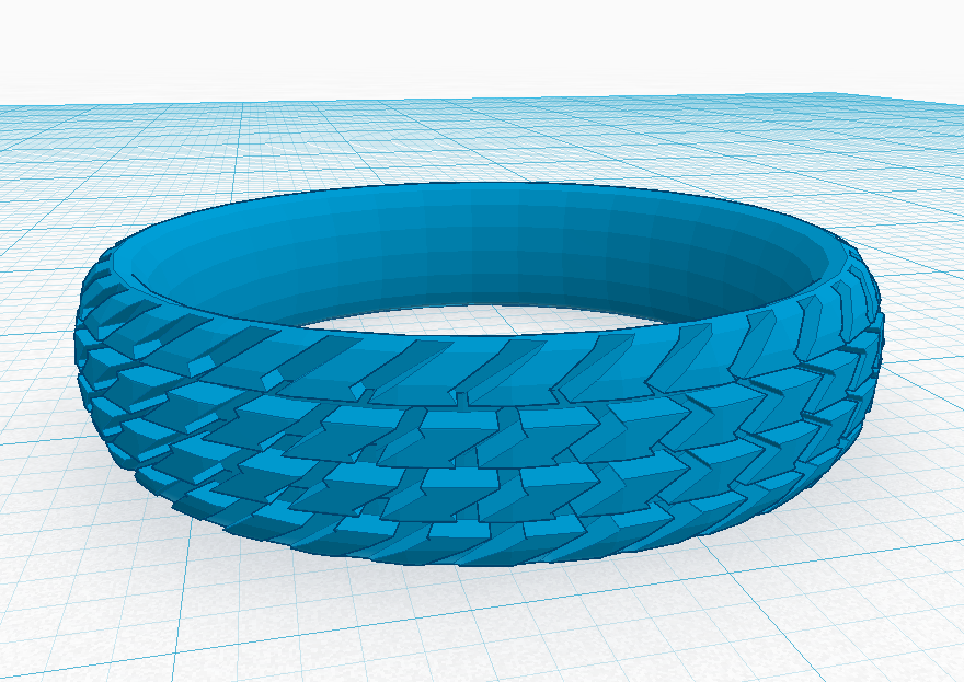 3D Print 'Wheel Tyre Tread Style' Ring (Size S)