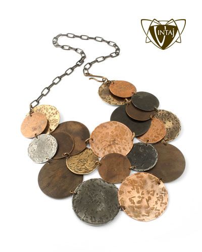 Vintaj Textured Bib-Style Necklace