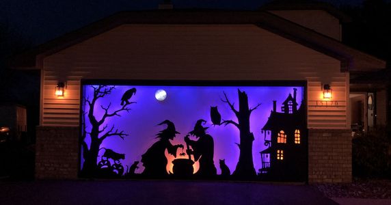 Halloween Silhouette for a Large Garage Door : 6 Steps (with Pictures ...