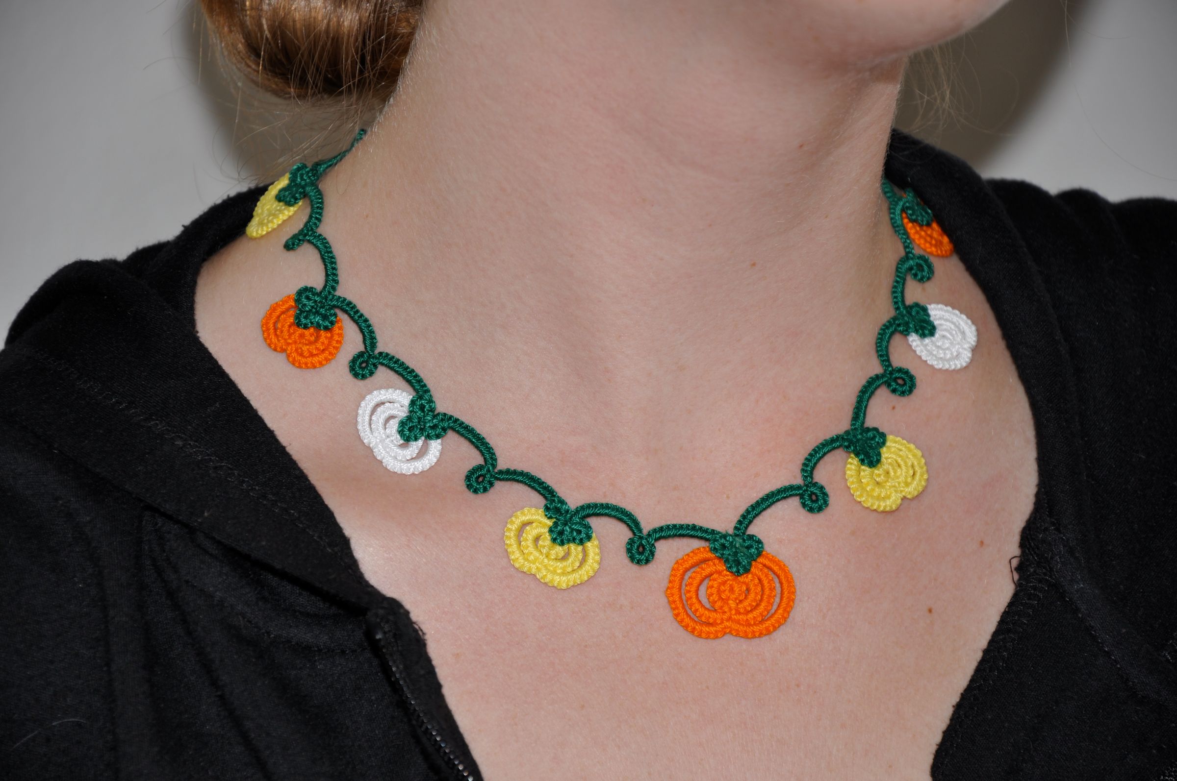 Tatted Pumpkin Patch Necklace